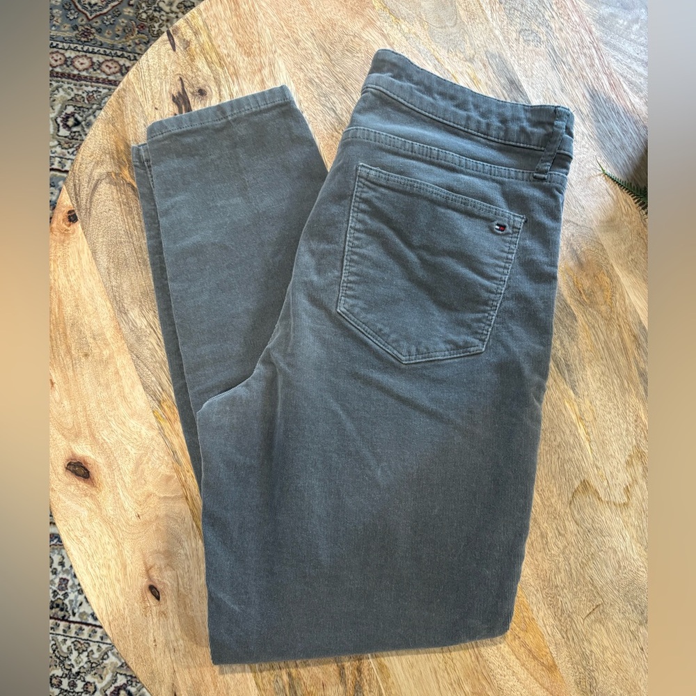 Tommy Hilfiger Women's Corduroy Skinny Ankle Pants Gray Size 8